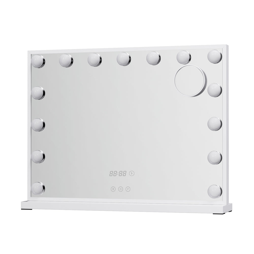 Embellir Makeup Mirror 58x45cm Hollywood Vanity with LED Light Tabletop White-Home & Garden > Decor > Mirrors-PEROZ Accessories