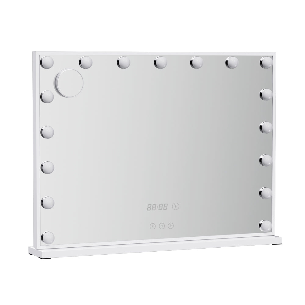 Embellir Makeup Mirror 80x60cm Hollywood Vanity with LED Light Tabletop White-Health & Beauty > Makeup > Makeup Mirrors-PEROZ Accessories