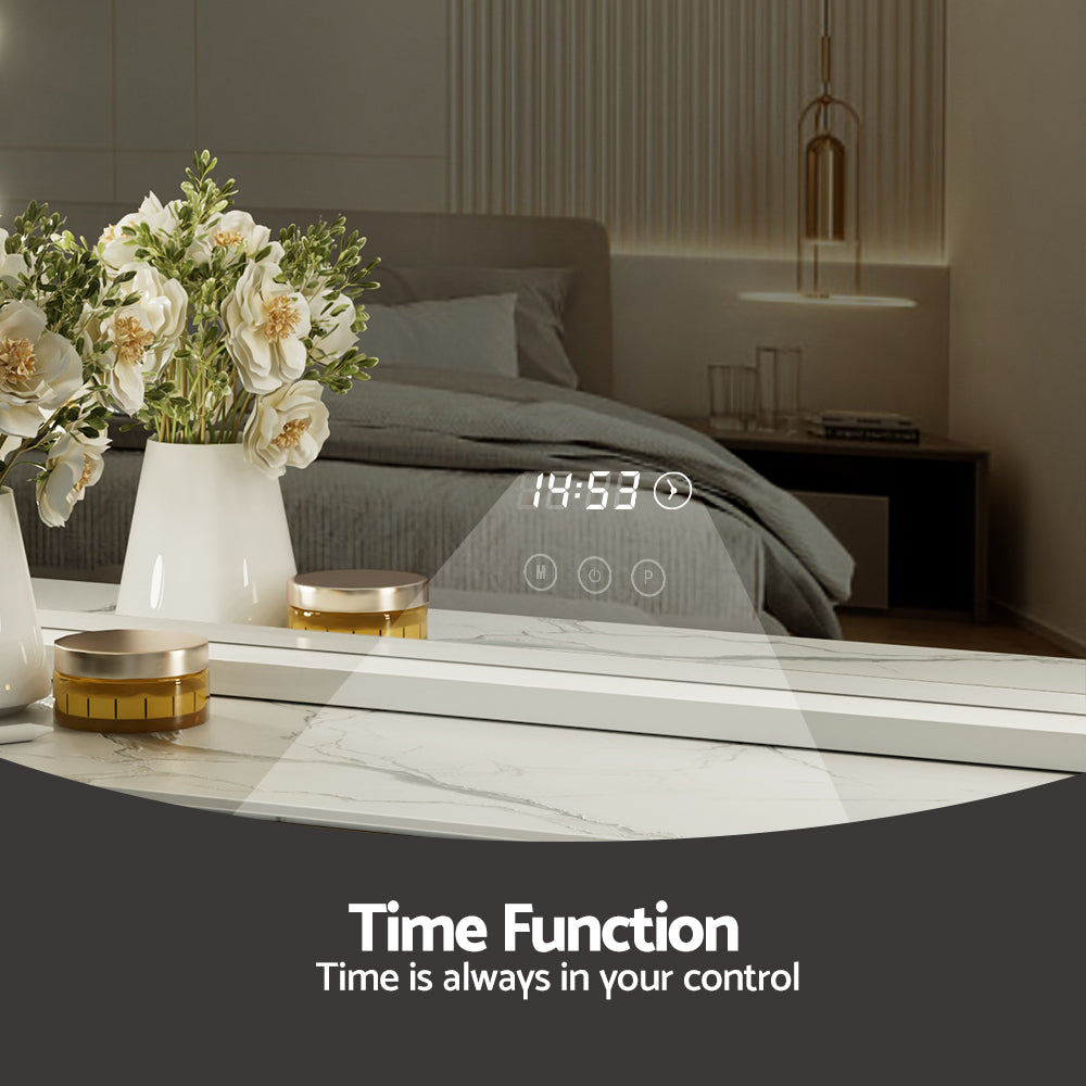 Embellir Makeup Mirror 80x60cm Hollywood Vanity with LED Light Tabletop White-Health & Beauty > Makeup > Makeup Mirrors-PEROZ Accessories