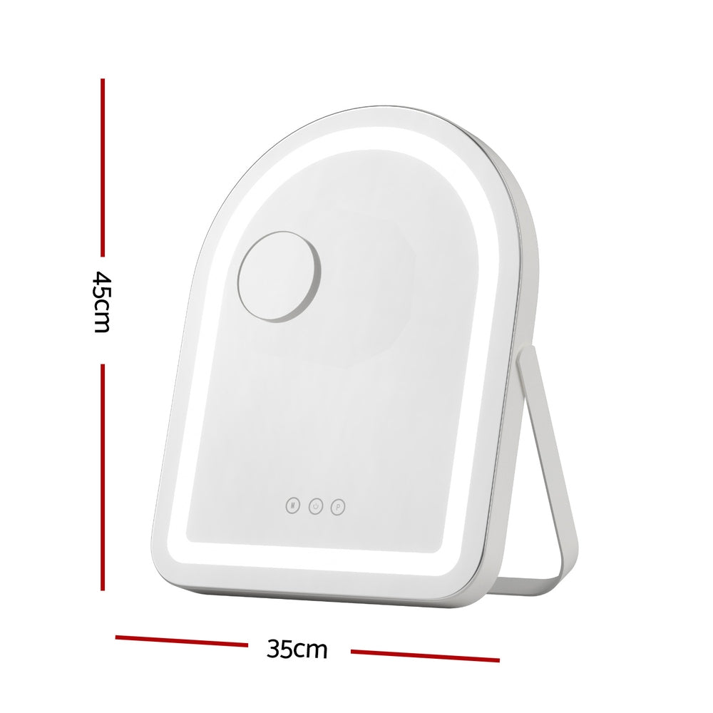 Embellir Makeup Mirror 35x45cm Dressing Vanity LED Stripe Light with 5x Magnification Rotation White Arch-Health & Beauty > Makeup > Makeup Mirrors-PEROZ Accessories