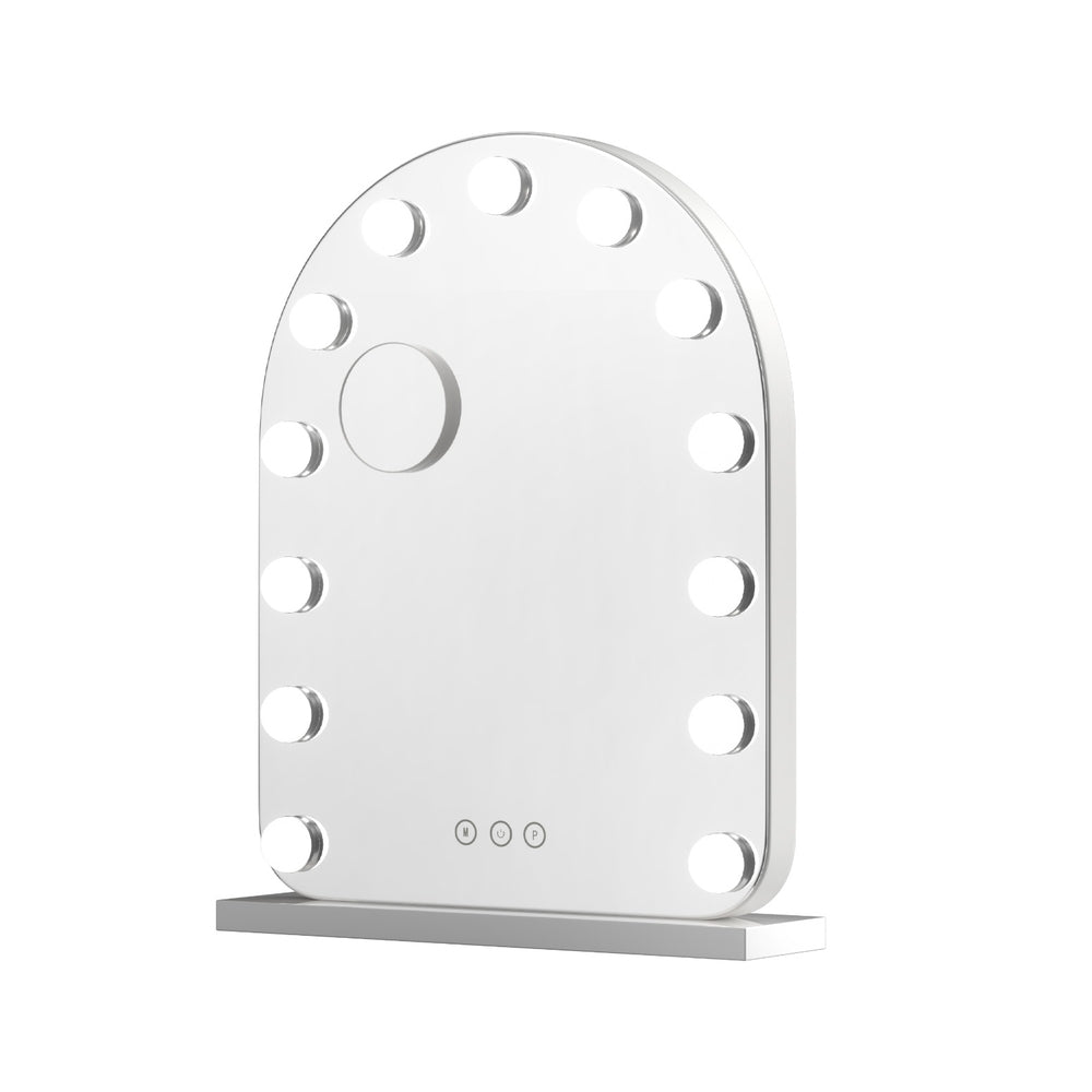 Embellir Makeup Mirror 40x50cm Dressing Vanity LED Bulb Light with 5x Magnification White Arch-Health & Beauty > Makeup > Makeup Mirrors-PEROZ Accessories