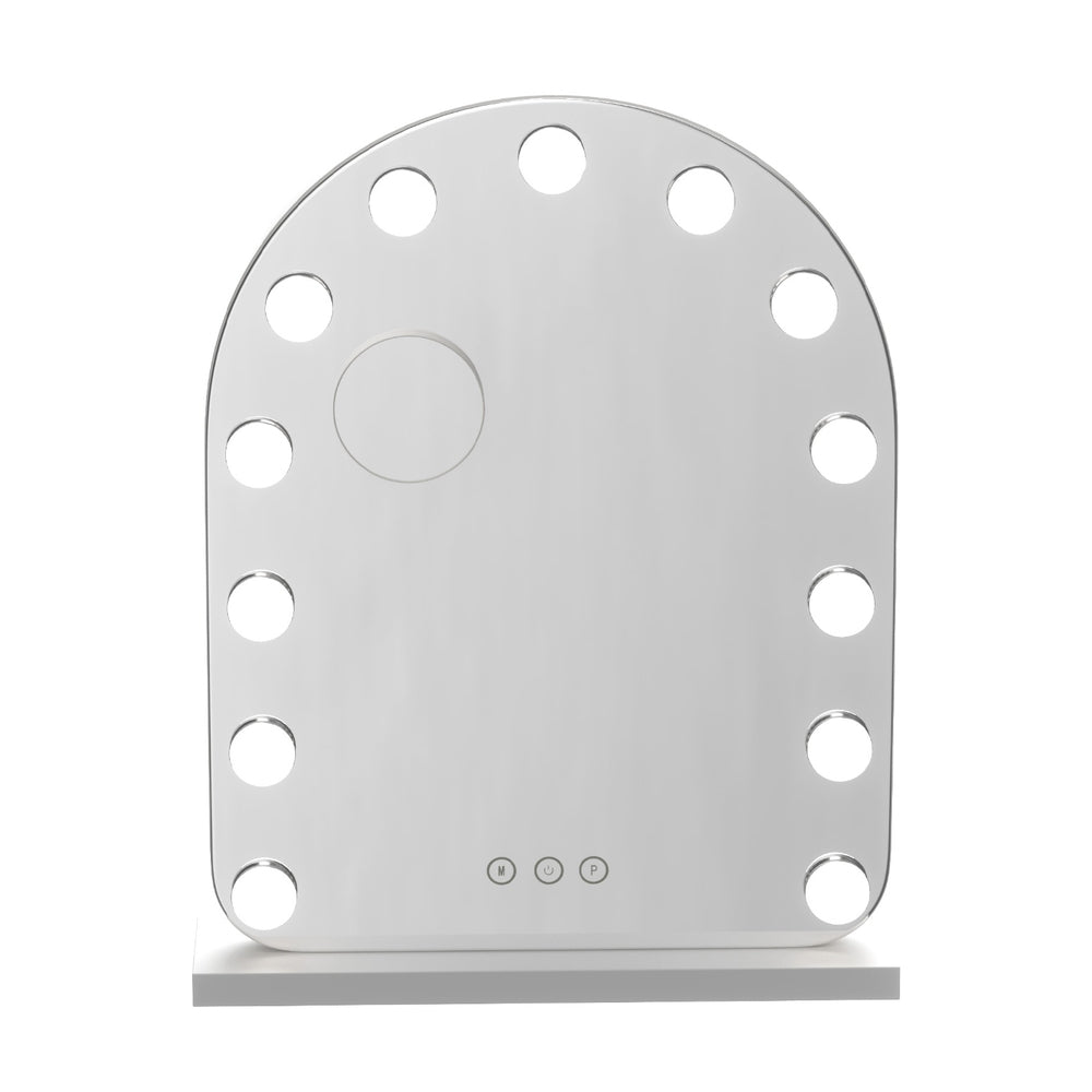 Embellir Makeup Mirror 40x50cm Dressing Vanity LED Bulb Light with 5x Magnification White Arch-Health & Beauty > Makeup > Makeup Mirrors-PEROZ Accessories