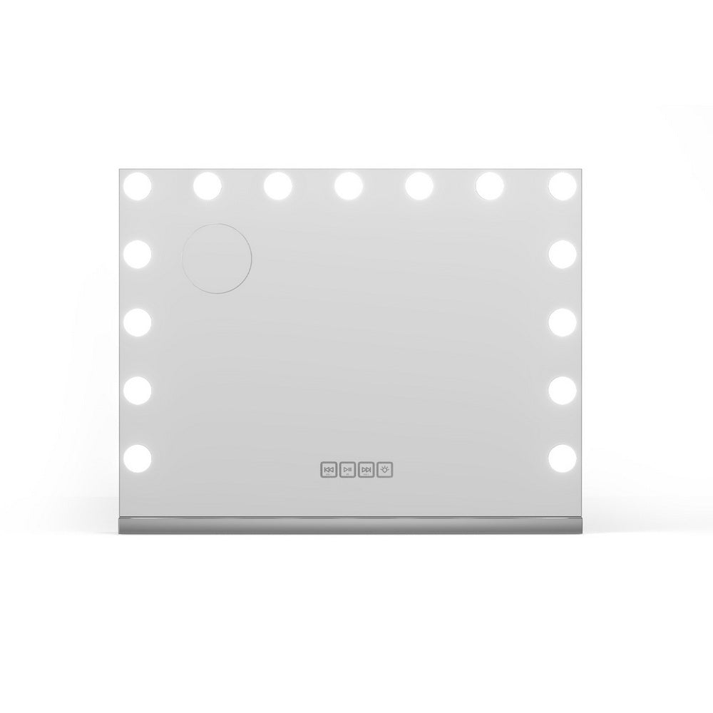 Embellir Bluetooth Makeup Mirror 58x46cm Hollywood Vanity with LED Light Wall-Furniture > Bathroom-PEROZ Accessories
