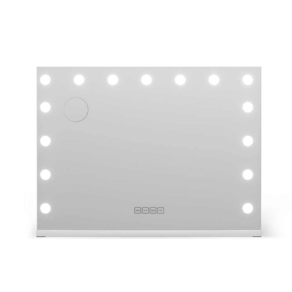 Embellir Bluetooth Makeup Mirror 80x58cm Hollywood Vanity with LED Light Wall-Makeup Mirrors-PEROZ Accessories