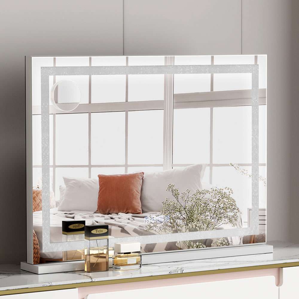 Embellir Bluetooth Makeup Mirror 80x58cm Hollywood Vanity with LED Light Crystal-Home & Garden > Decor > Mirrors-PEROZ Accessories