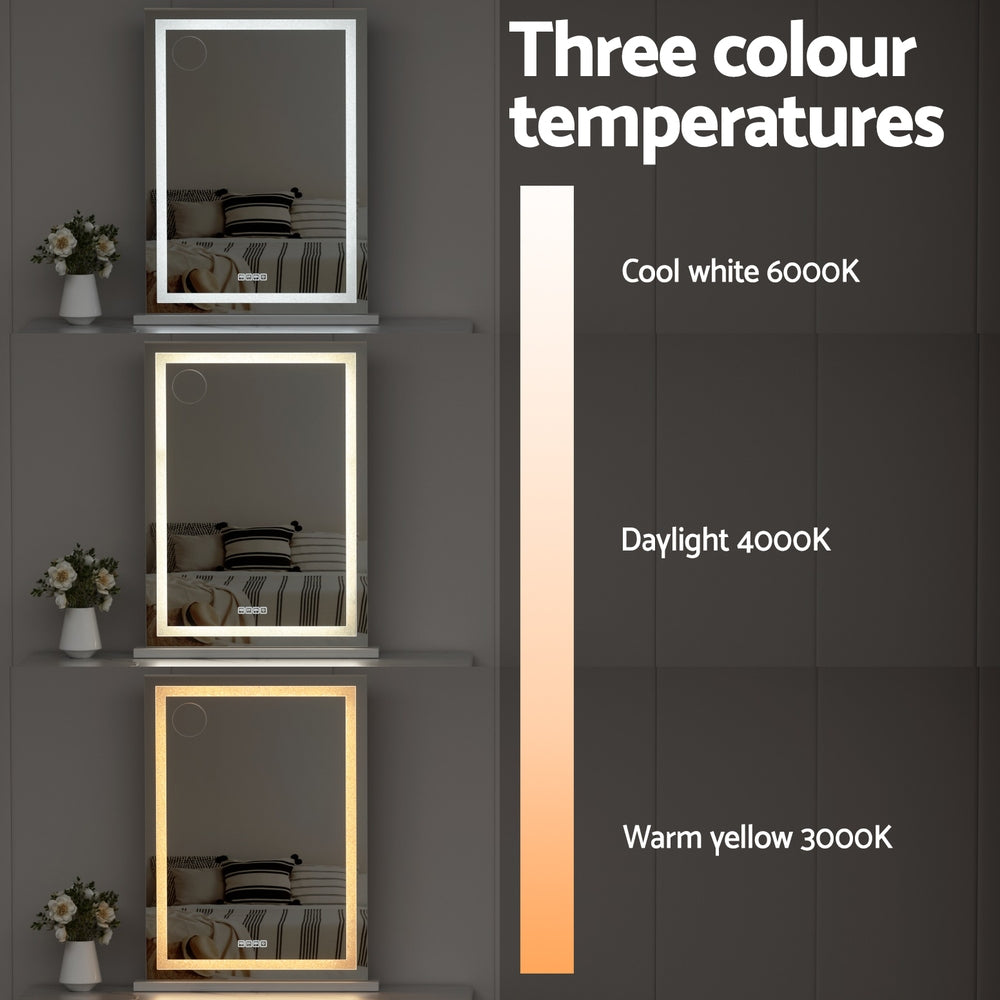 Embellir Bluetooth Makeup Mirror 58x80cm Hollywood Vanity with LED Light Crystal-Home & Garden > Decor > Mirrors-PEROZ Accessories