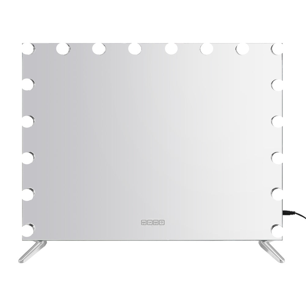 Embellir Bluetooth Makeup Mirror 80x65cm Hollywood Vanity with LED Light Wall-Makeup Mirrors-PEROZ Accessories