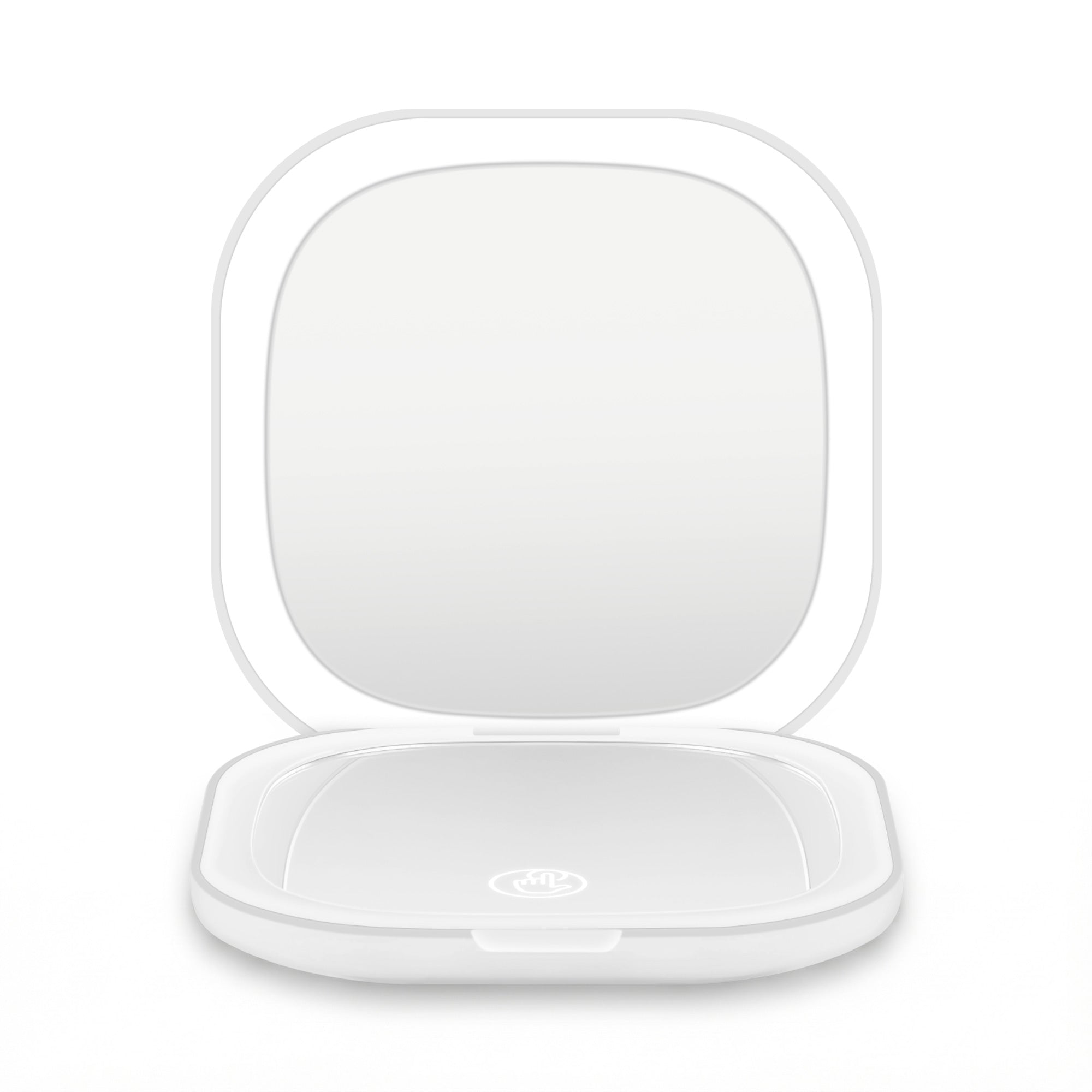 Embellir LED Compact Mirror Lighted Travel Makeup Mirror Pocket-Sized 1x 10x Magnification Square White-Health & Beauty > Makeup > Makeup Mirrors-PEROZ Accessories