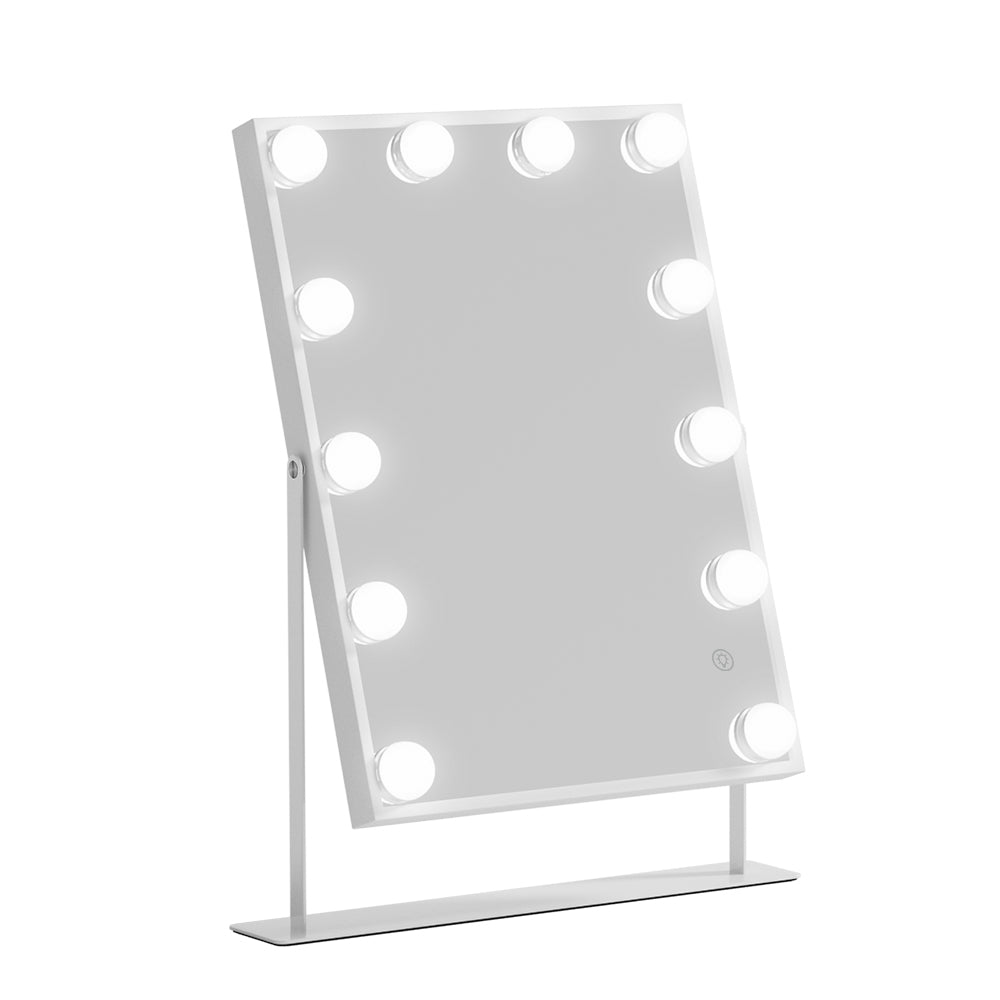 Embellir Bluetooth Makeup Mirror 30x40cm Hollywood Vanity with LED Light White-Home & Garden > Decor > Mirrors-PEROZ Accessories