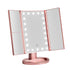 Embellir Tri-fold Makeup Mirror 1X2X3X Magnifying with LED Light Travel Portable Pink-Health & Beauty > Makeup > Makeup Mirrors-PEROZ Accessories