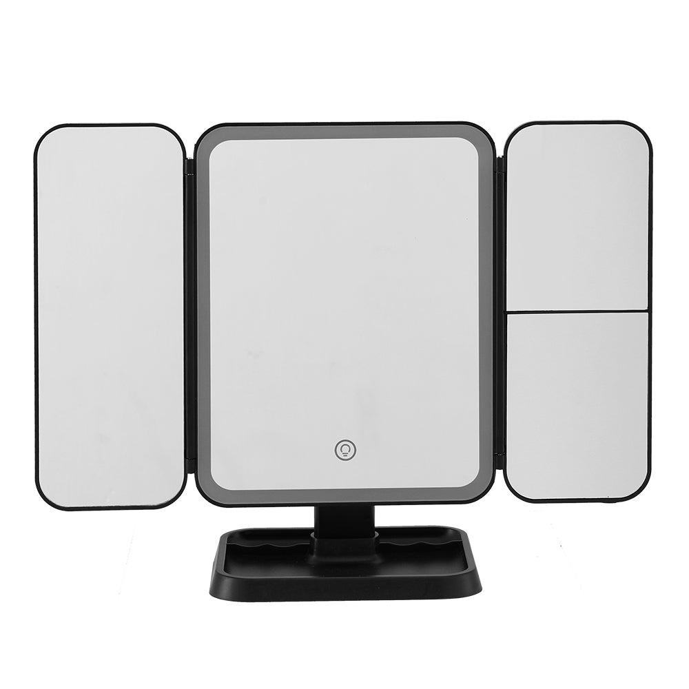 Embellir LED Makeup Mirror Tri-fold Lighted Vanity Mirrors 1X2X3X Magnifications-Health & Beauty > Makeup > Makeup Mirrors-PEROZ Accessories