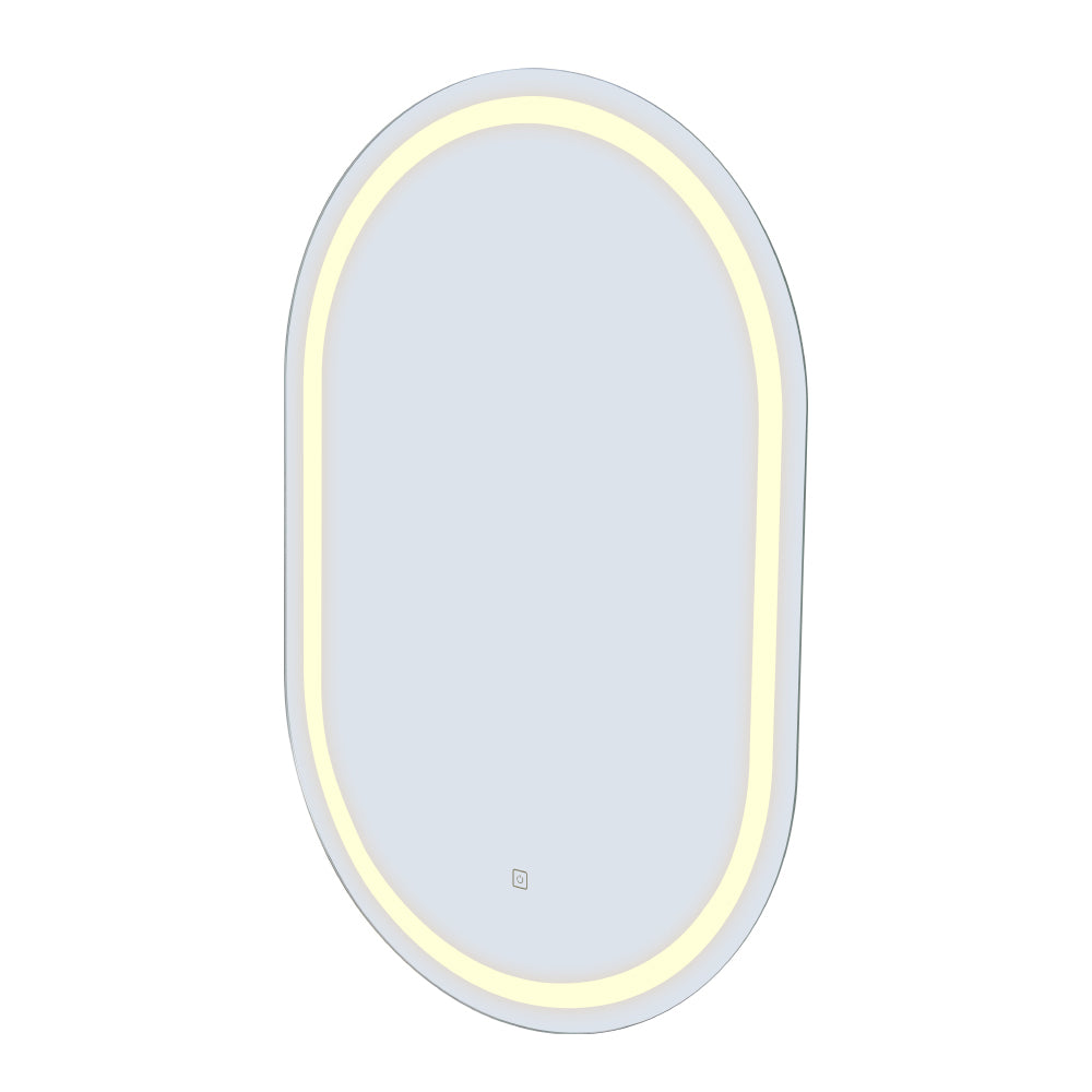 Embellir 2 LED Wall Mirror With Light 50X75CM Bathroom Decor Oval Mirrors Vanity-Health & Beauty > Makeup > Makeup Mirrors-PEROZ Accessories