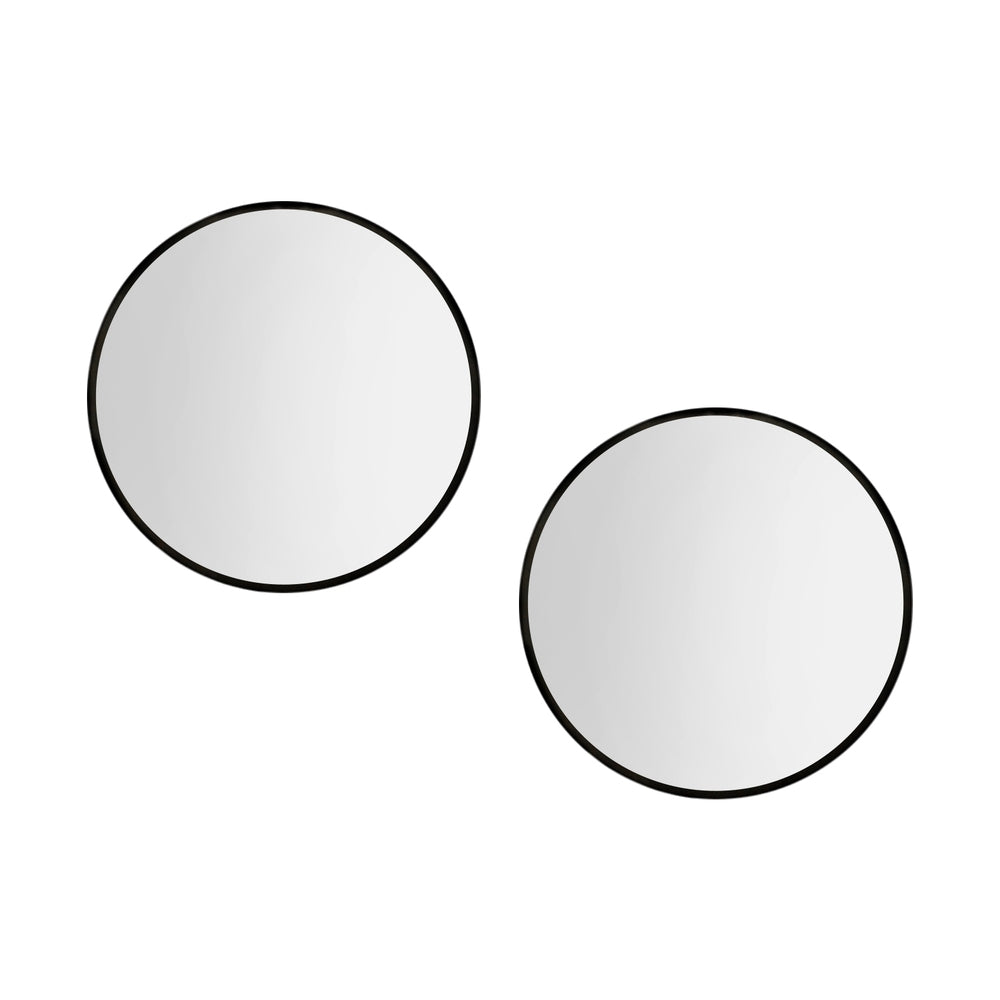 Embellir 2 Wall Mirror Makeup 50cm Home Decor Framed Mirrors Bathroom Round Black-Health & Beauty > Makeup > Makeup Mirrors-PEROZ Accessories