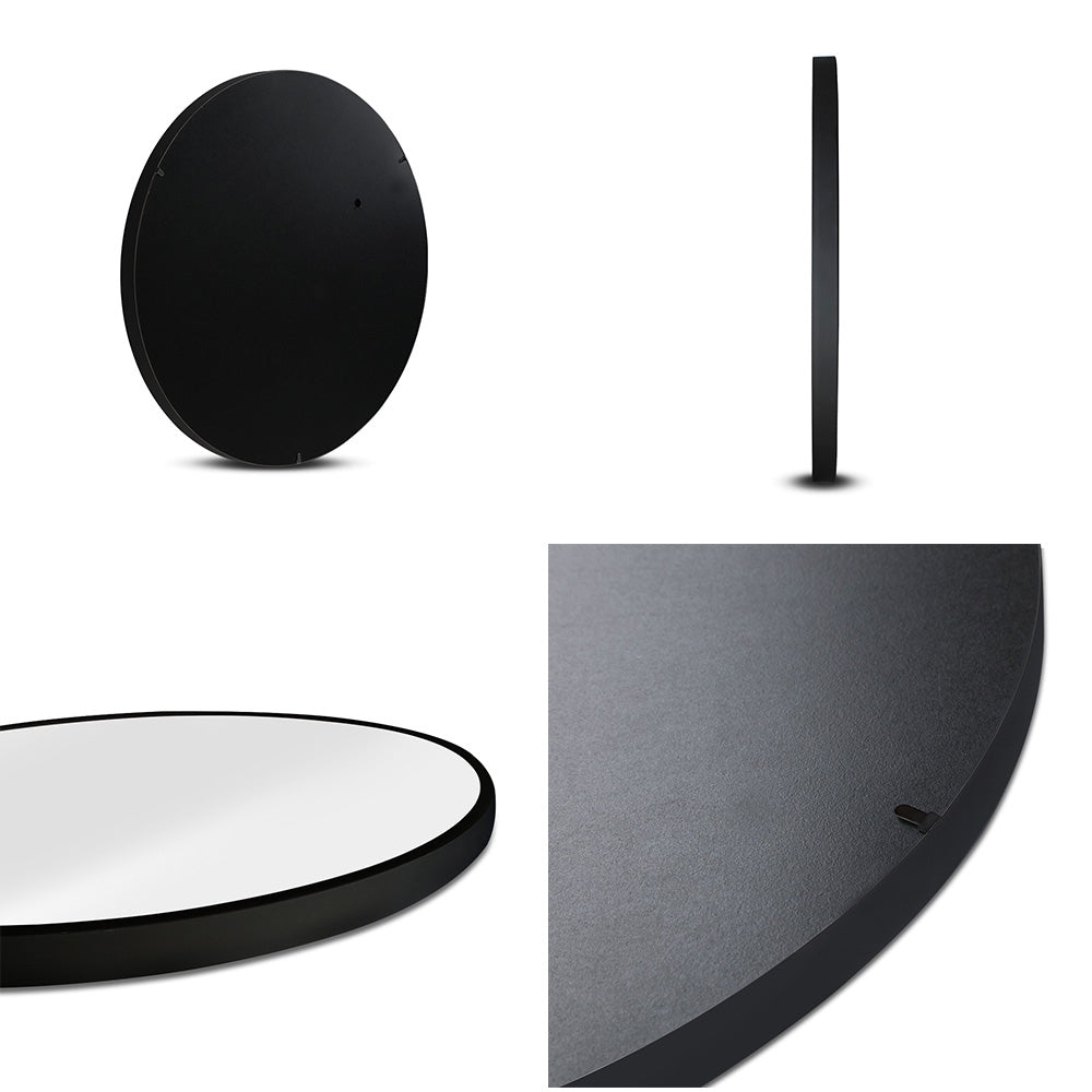 Embellir 2 Wall Mirror Makeup 50cm Home Decor Framed Mirrors Bathroom Round Black-Health & Beauty > Makeup > Makeup Mirrors-PEROZ Accessories