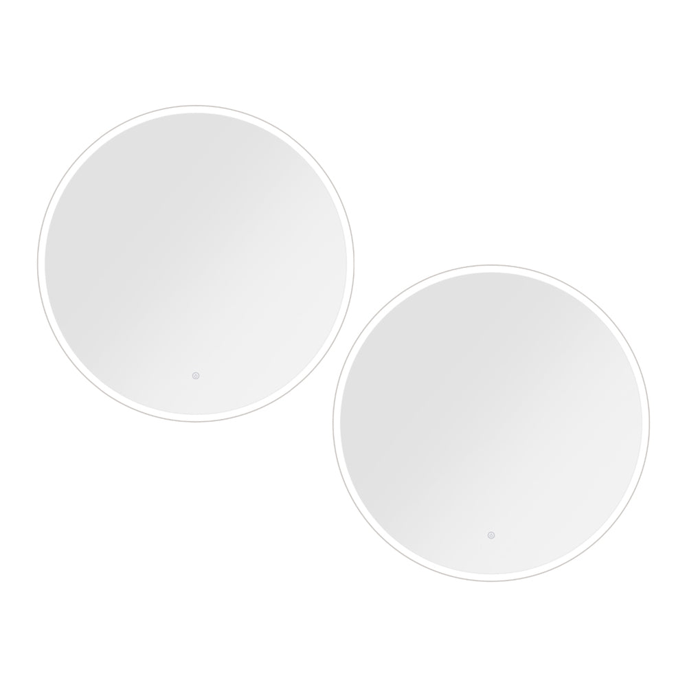Embellir 2 Wall Mirror 80cm with Led light Makeup Home Decor Bathroom Round Vanity-Health & Beauty > Makeup > Makeup Mirrors-PEROZ Accessories