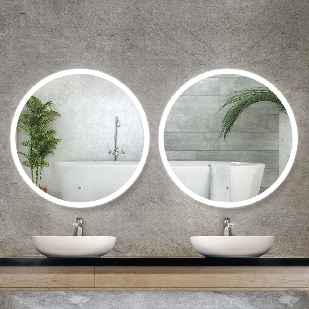Embellir 2 Wall Mirror 80cm with Led light Makeup Home Decor Bathroom Round Vanity-Health & Beauty > Makeup > Makeup Mirrors-PEROZ Accessories