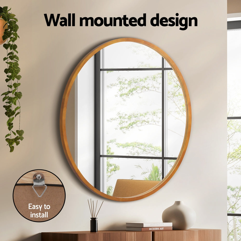 Embellir Wall Mirror Wooden Makeup 80cm-Home & Garden > Decor > Mirrors-PEROZ Accessories