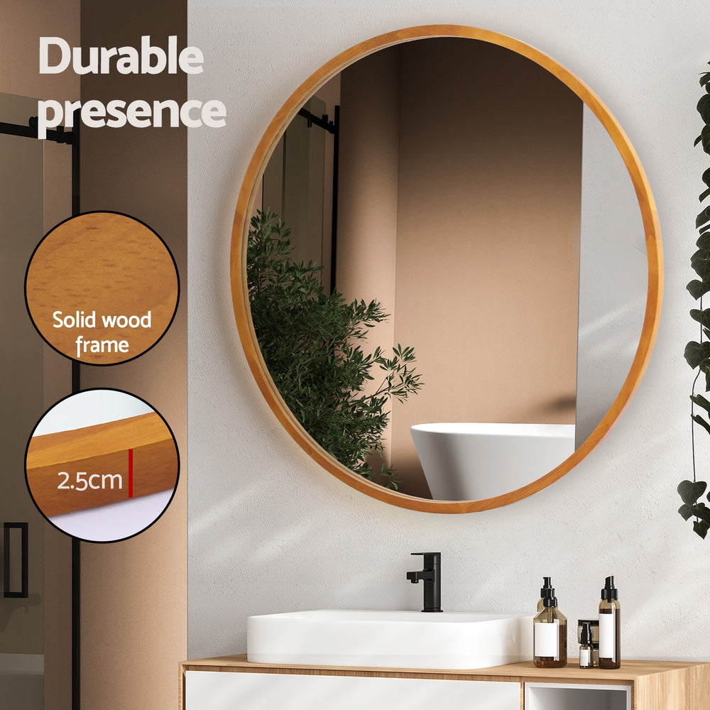 Embellir Wall Mirror Wooden Makeup 80cm-Home & Garden > Decor > Mirrors-PEROZ Accessories
