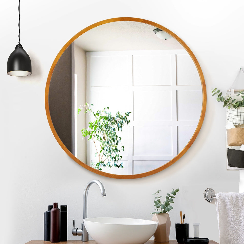Embellir Wall Mirror Wooden Makeup 80cm-Home & Garden > Decor > Mirrors-PEROZ Accessories