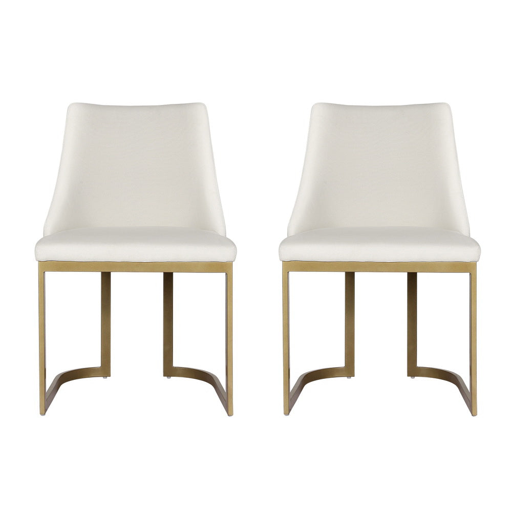 Artiss Dining Chairs Set of 2 Linen Fabric Frame Beige-Furniture > Dining-PEROZ Accessories