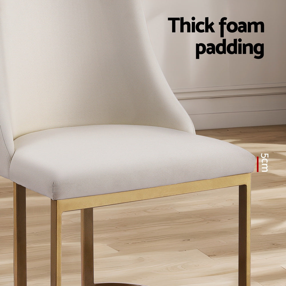 Artiss Dining Chairs Set of 2 Linen Fabric Frame Beige-Furniture > Dining-PEROZ Accessories