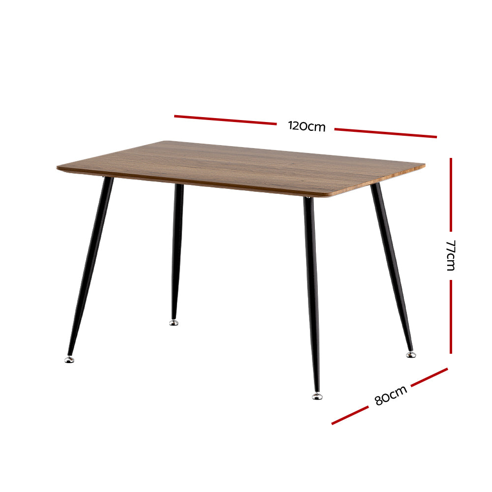 Artiss Dining Table 4 Seater Kitchen Cafe Wooden Table Rectangular 120CM-Furniture > Dining-PEROZ Accessories
