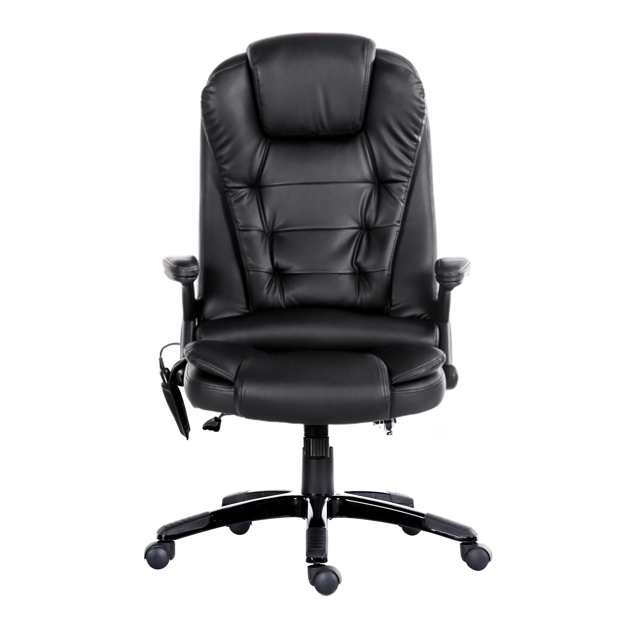 Artiss 8 Point Massage Office Chair Heated Seat Recliner PU Black-Furniture > Office-PEROZ Accessories
