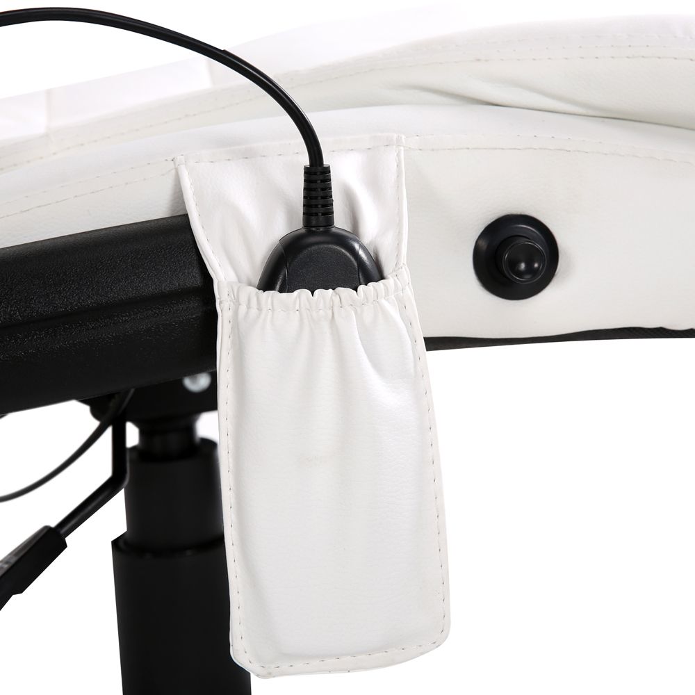 Artiss 8 Point Massage Office Chair Heated Seat Recliner PU White-Furniture > Office-PEROZ Accessories