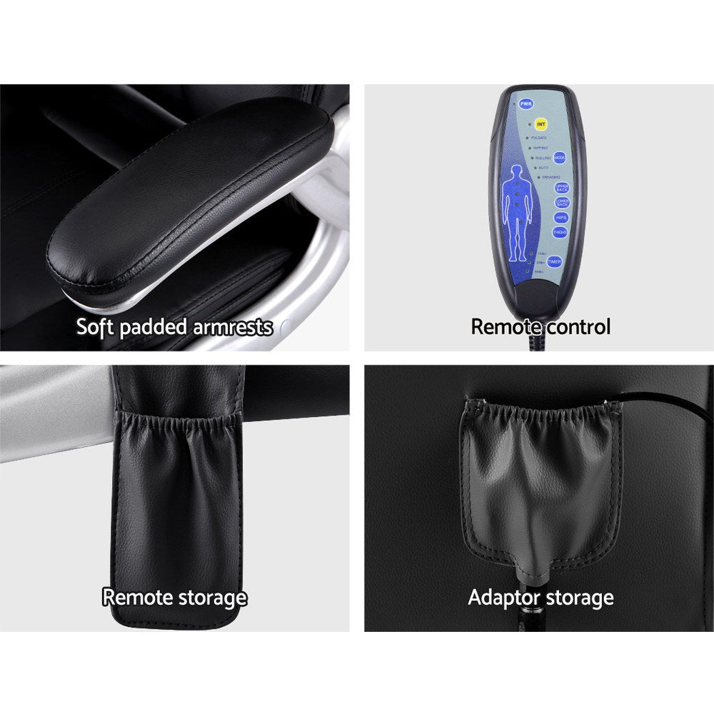 Artiss 8 Point Massage Office Chair PU Leather Black-Furniture > Office-PEROZ Accessories