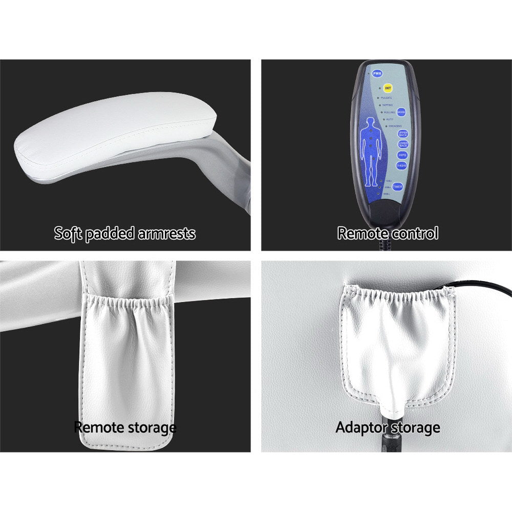 Artiss 8 Point Massage Office Chair PU Leather White-Furniture > Office-PEROZ Accessories