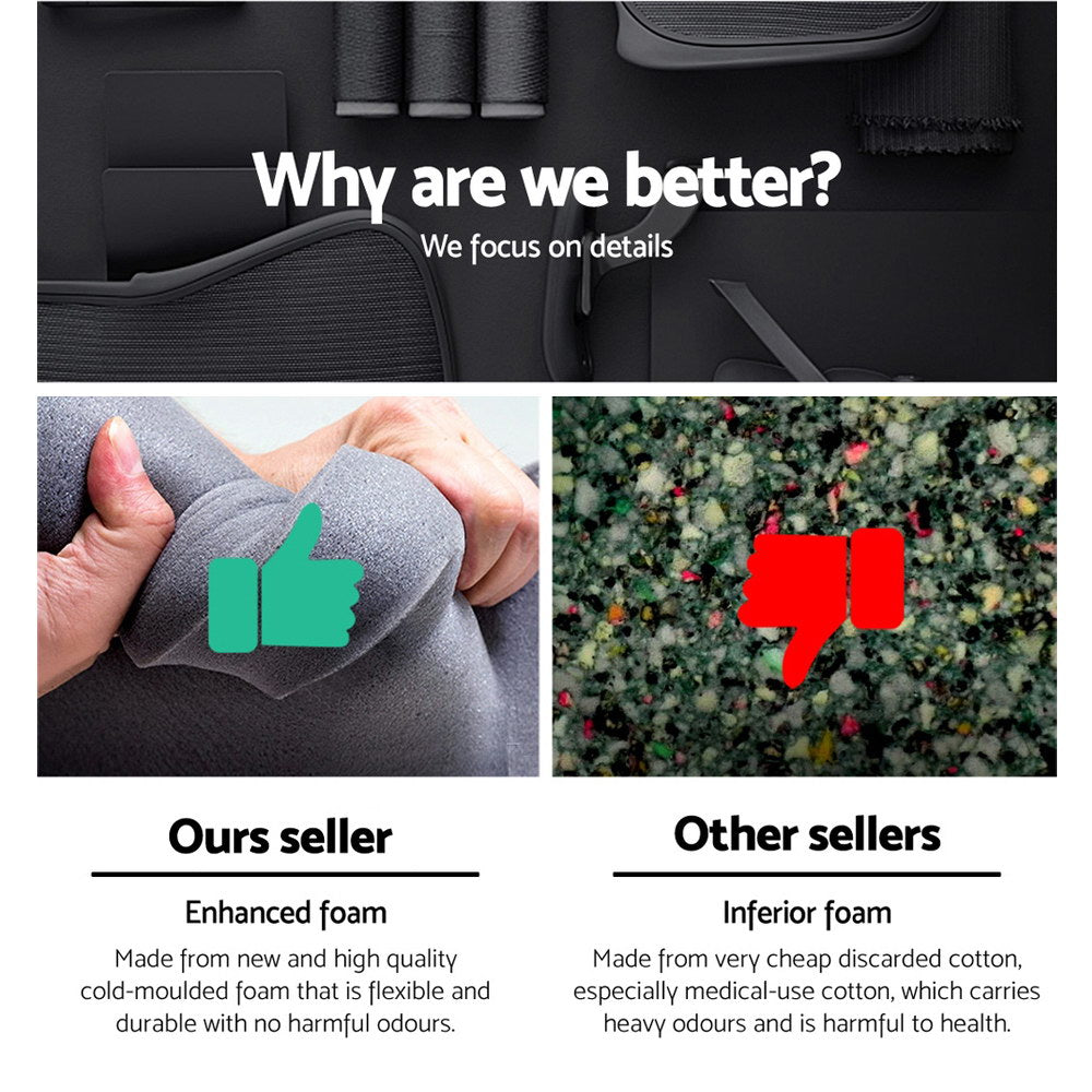 Artiss 2 Point Massage Office Chair PU Leather Footrest Black-Furniture > Office-PEROZ Accessories