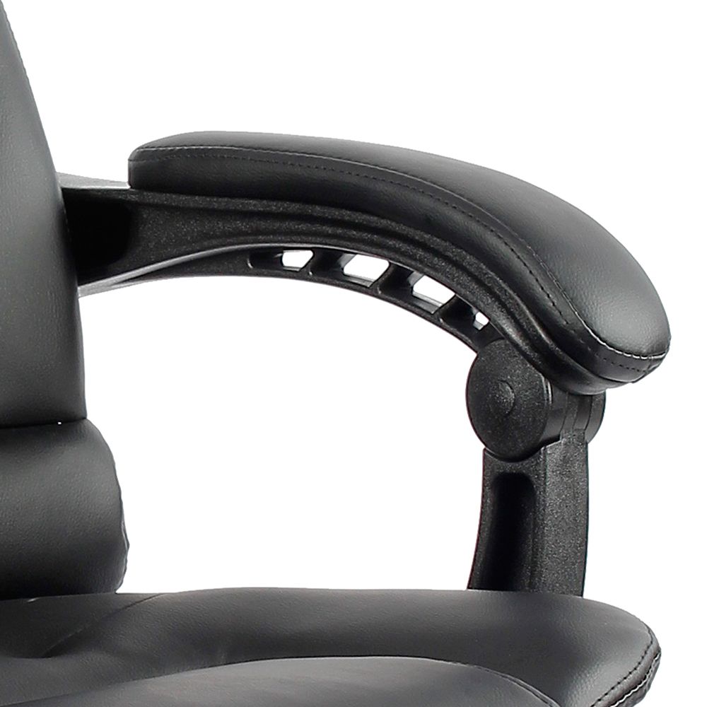 Artiss 8 Point Massage Office Chair PU Leather Footrest Black-Furniture > Office-PEROZ Accessories