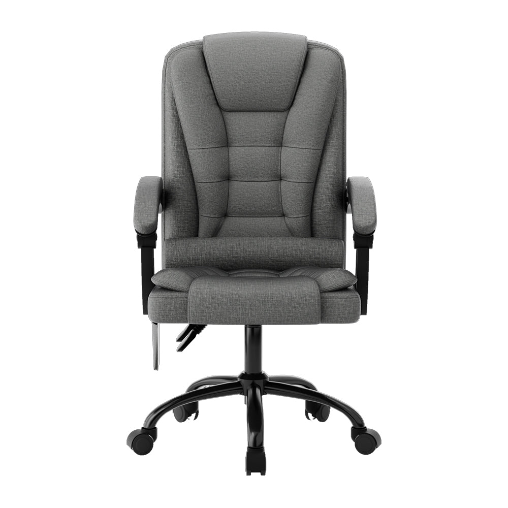 Artiss 2 Point Massage Office Chair Fabric Black-Health & Beauty > Massage-PEROZ Accessories