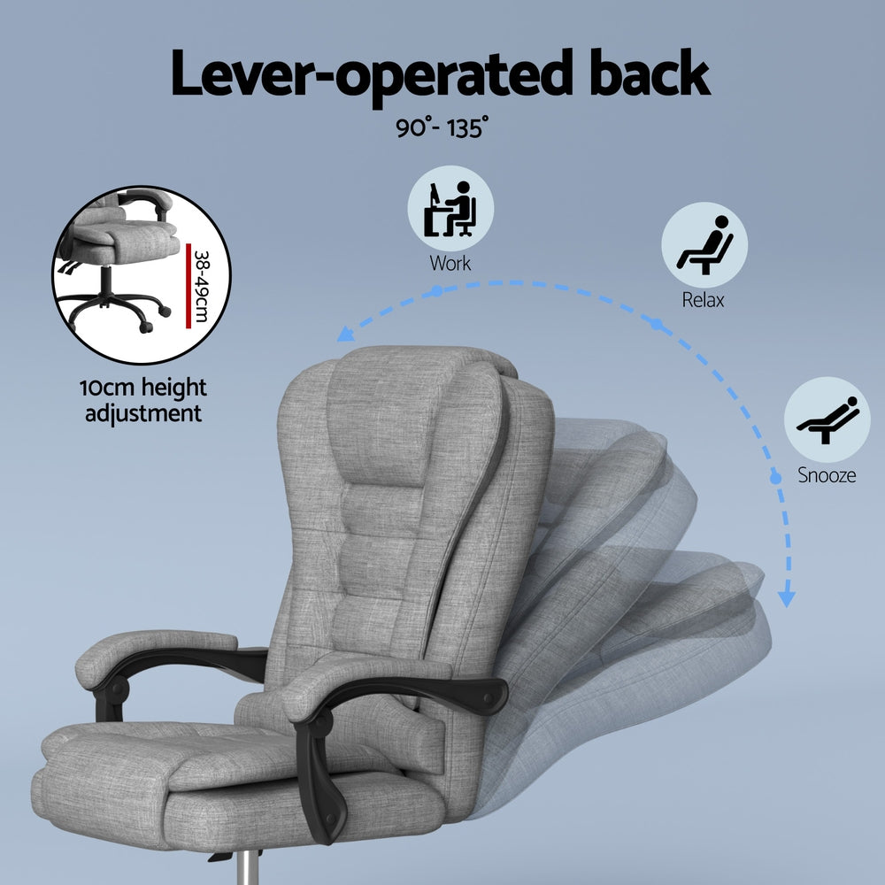 Artiss Executive Office Chair 4-Point Massage Adjustable Ergonomic Recline Back-Furniture > Office > Office & Desk Chairs-PEROZ Accessories