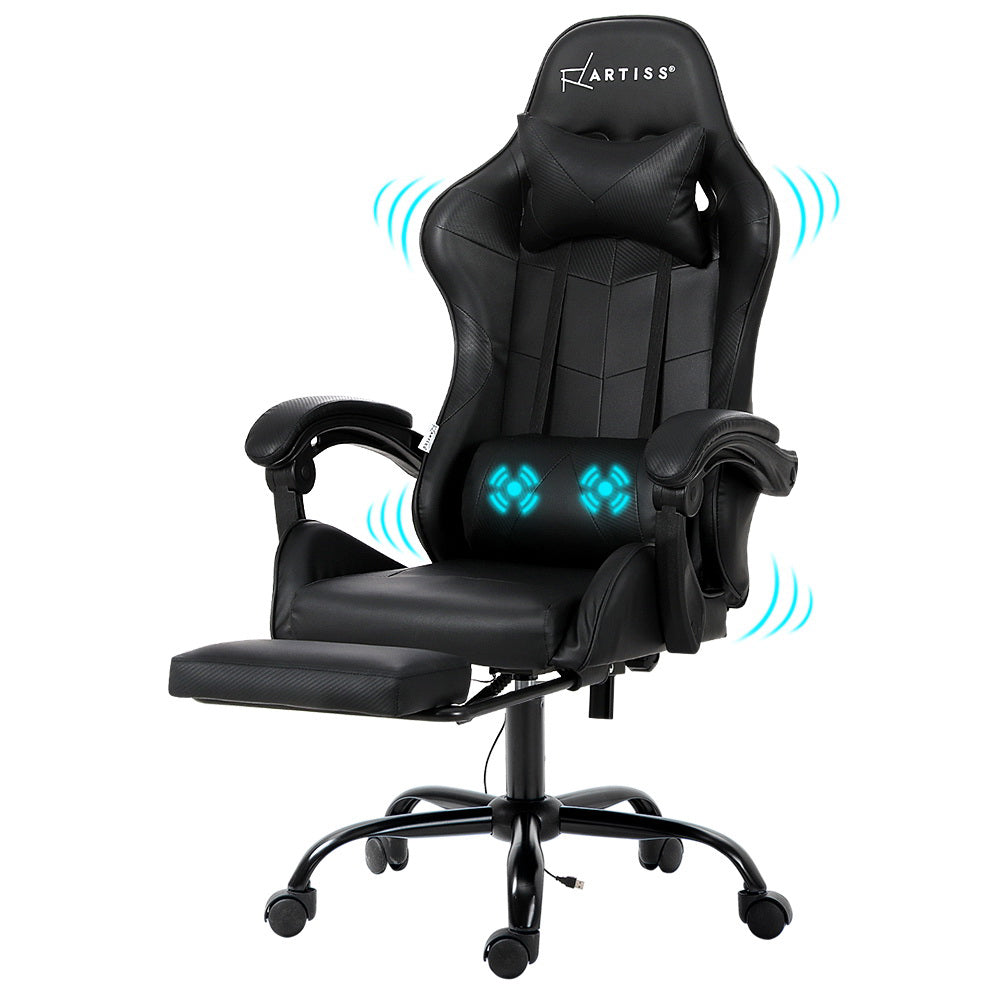 Artiss 2 Point Massage Gaming Office Chair Footrest Black-Furniture > Office-PEROZ Accessories