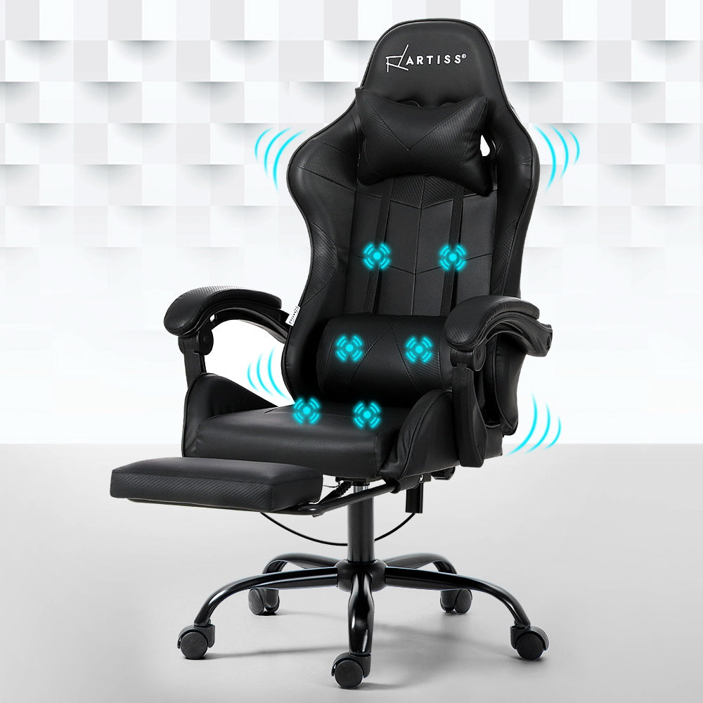 Artiss 6 Point Massage Gaming Office Chair Footrest Black-Furniture > Office-PEROZ Accessories
