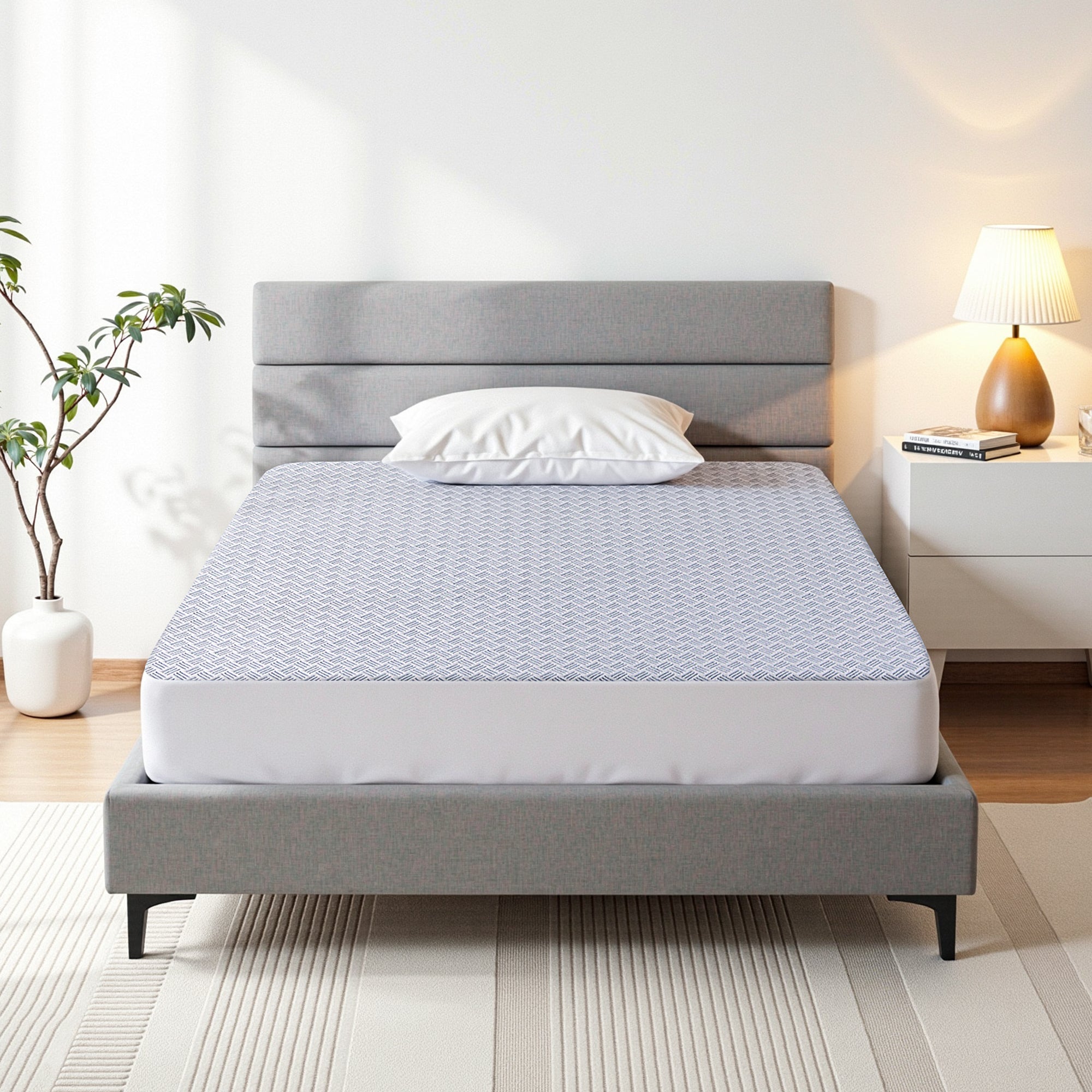 Giselle Cooling Mattress Protector Waterproof Deep Pocket Fitted Cover Single-Home & Garden > Bedding > Mattress Protectors-PEROZ Accessories