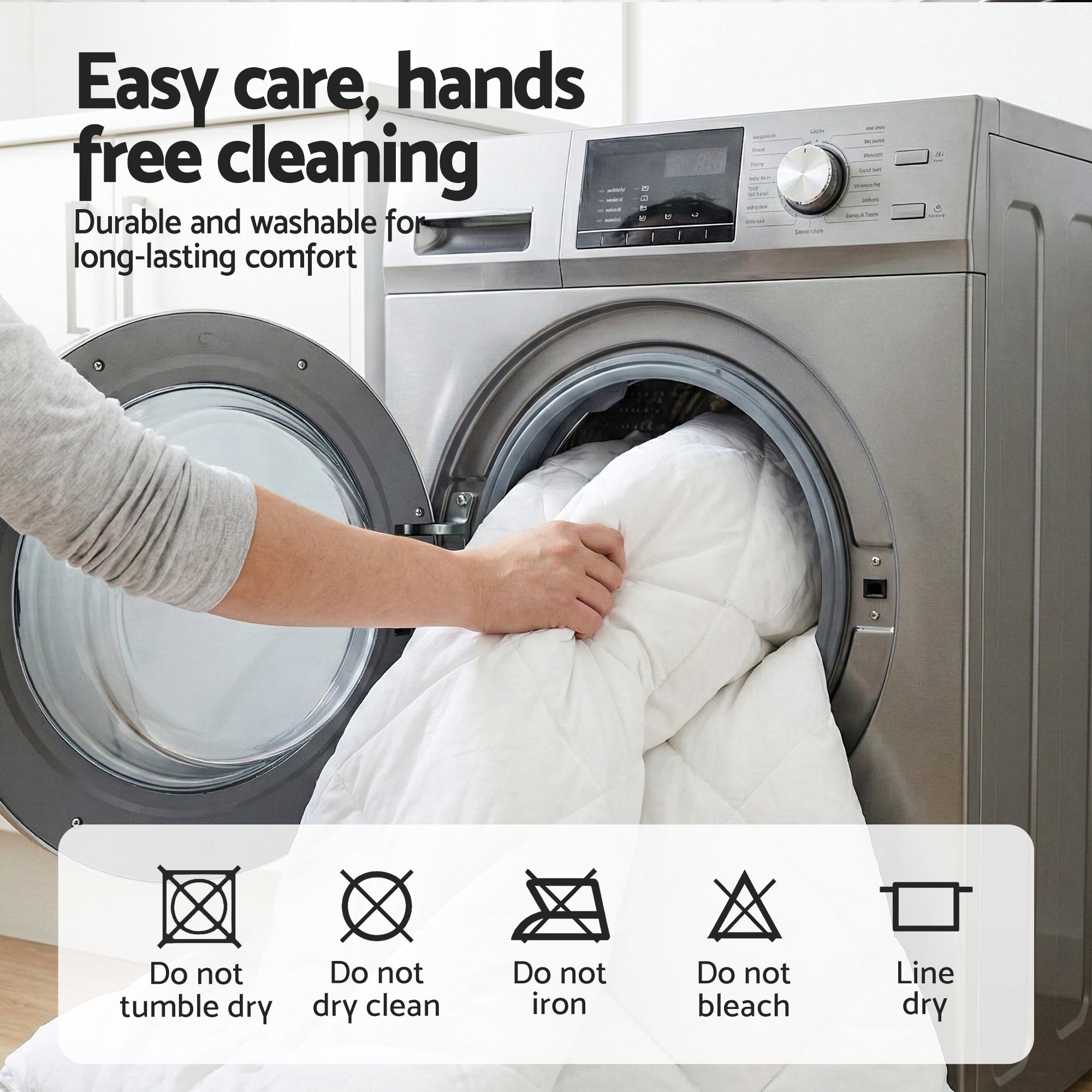 Giselle Waterproof Mattress Protector 100% Cotton Quilted Fitted Cover King Single-Home & Garden > Bedding > Mattress Protectors-PEROZ Accessories