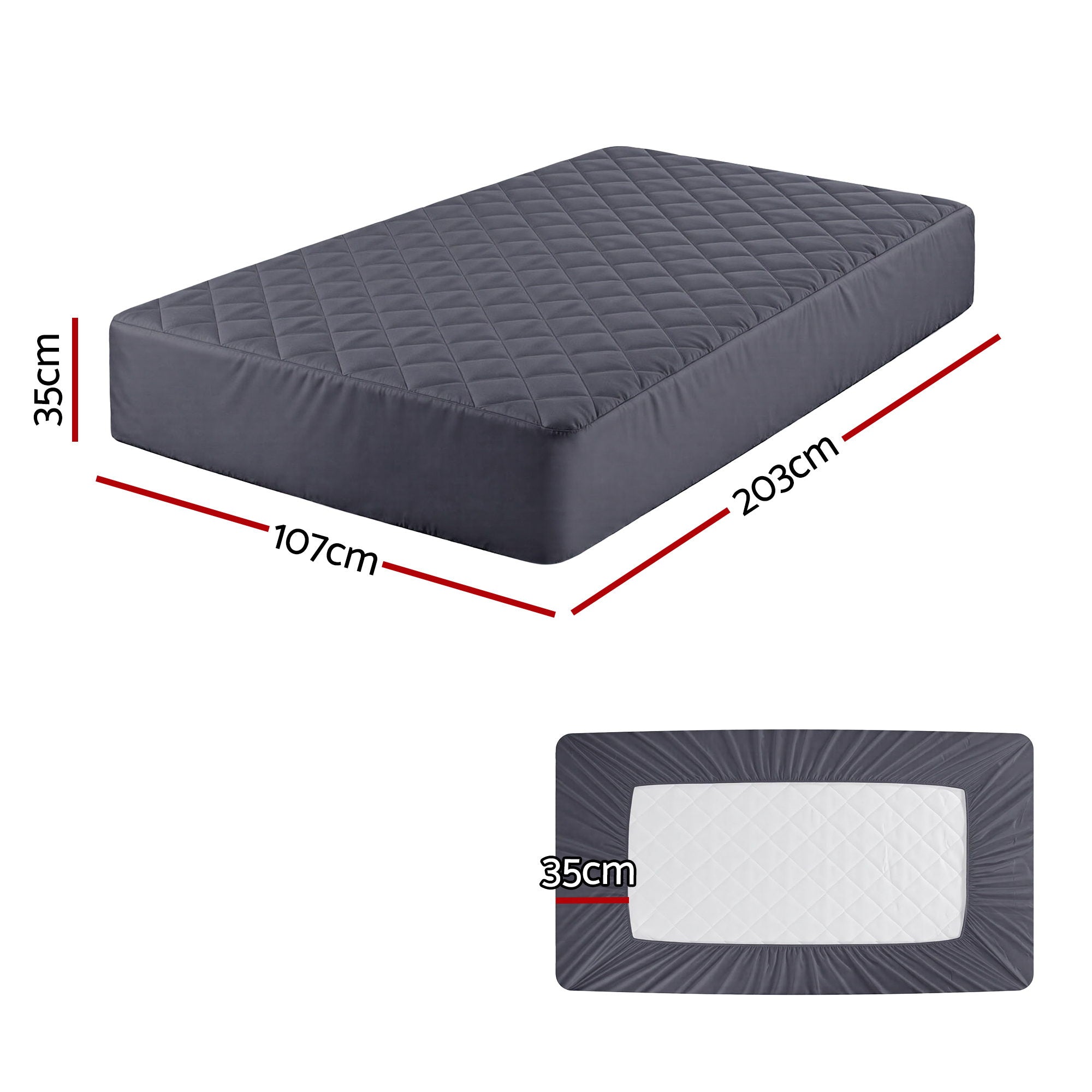 Giselle Water-Resistant Mattress Protector Microfiber 360° Fit King Single-Home & Garden > Bedding > Mattress Protectors-PEROZ Accessories