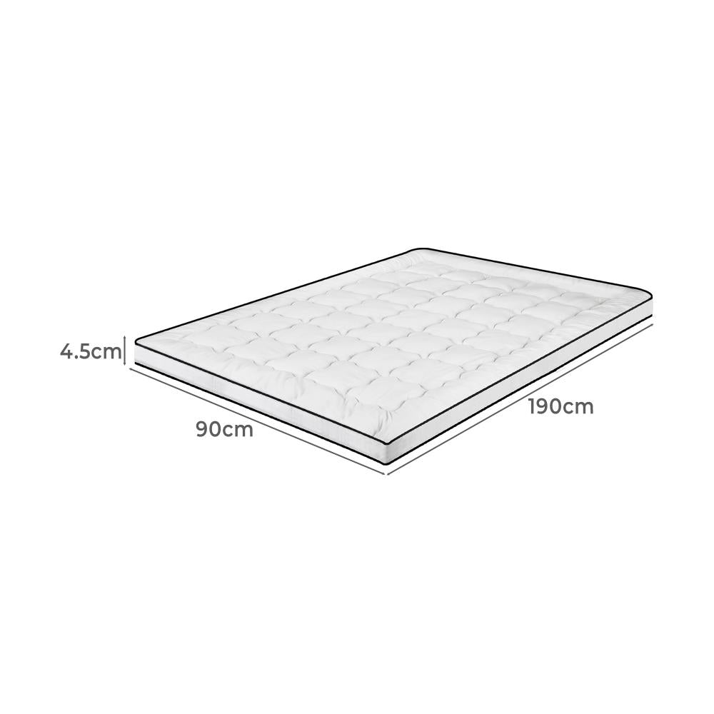 BEDRA BEDDING 4.5cm Single Mattress Topper Pillowtop Mattress Topper 700GSM Mattress Cover Mattress Protector-Pillow Top Mattress Topper-PEROZ Accessories
