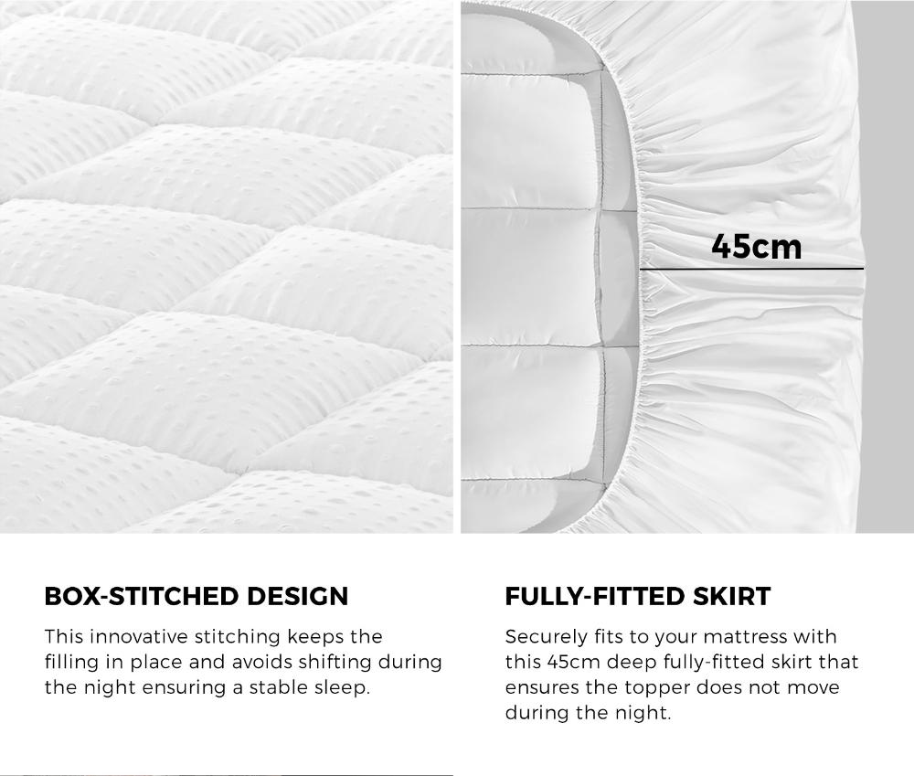 Bedra Mattress Topper Pillowtop Airflow Mesh 5cm Double-Pillow Top Mattress Toppers-PEROZ Accessories