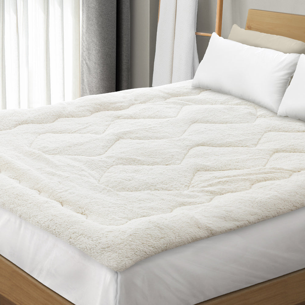 Bedra Fleece Mattress Topper Reversible Pillowtop King-Pillow Top Mattress Toppers-PEROZ Accessories