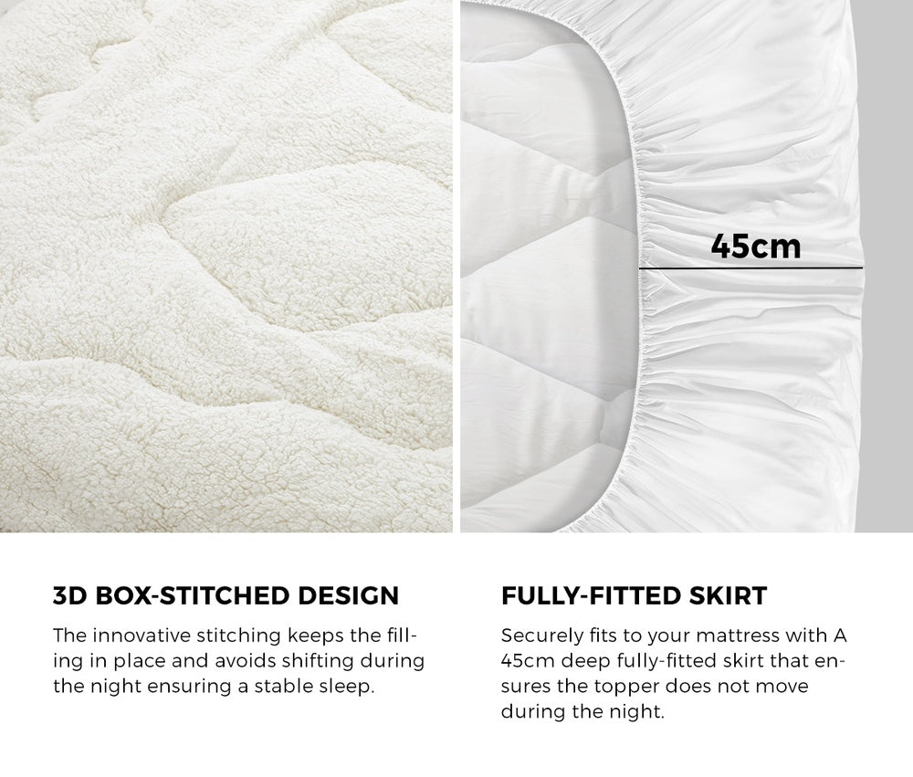 Bedra Fleece Mattress Topper Reversible Pillowtop King-Pillow Top Mattress Toppers-PEROZ Accessories