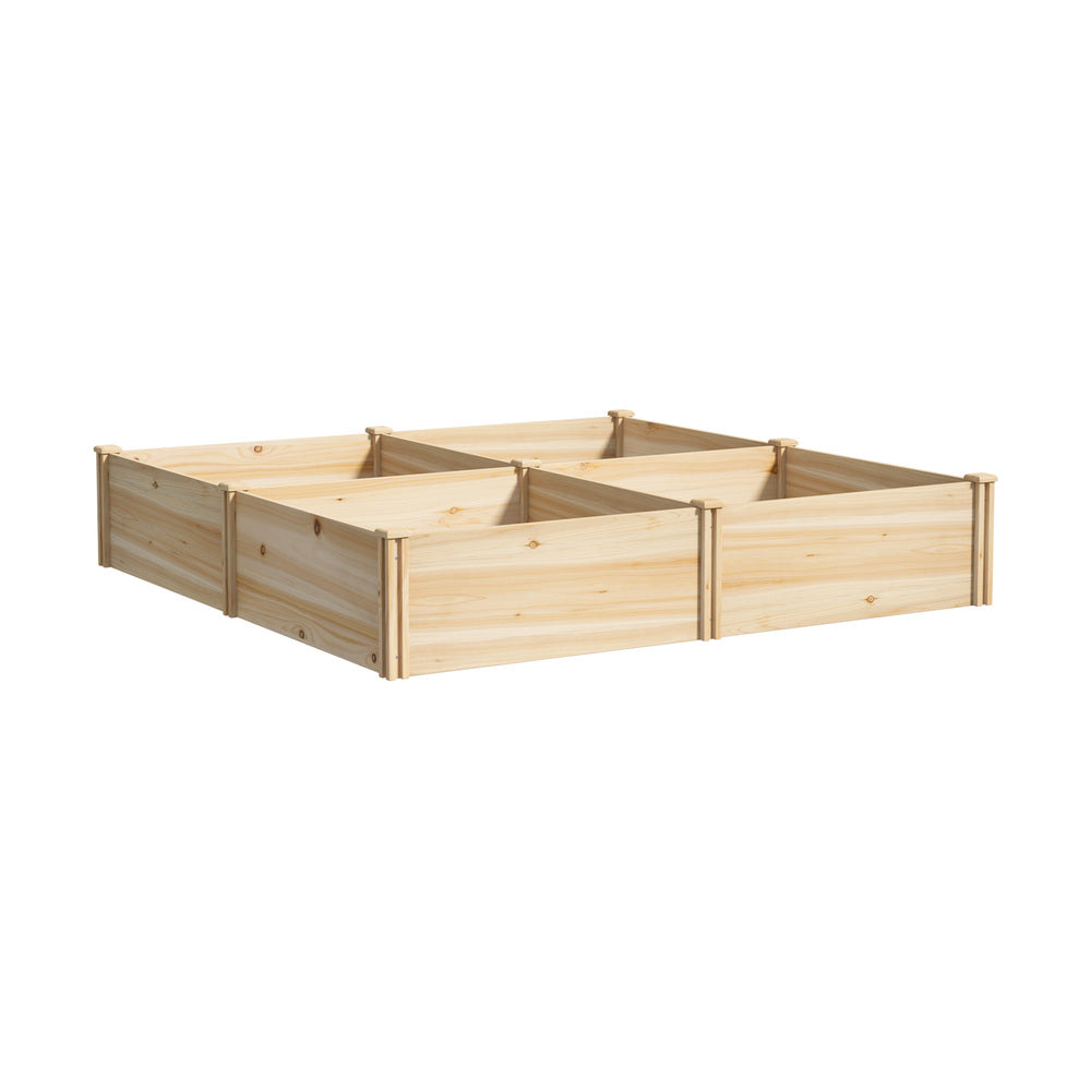 Livsip Garden Bed Set of 4 Raised Wooden Planter 80x80x30cm-Garden Bed-PEROZ Accessories