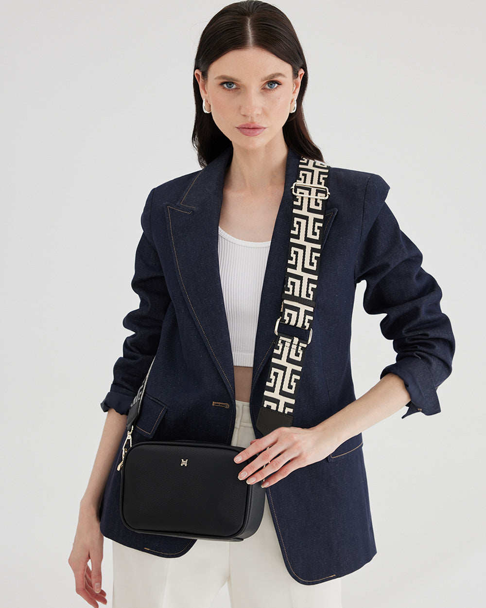 Monica Camera Crossbody Bag + Graphic Bag Strap-Handbags-PEROZ Accessories