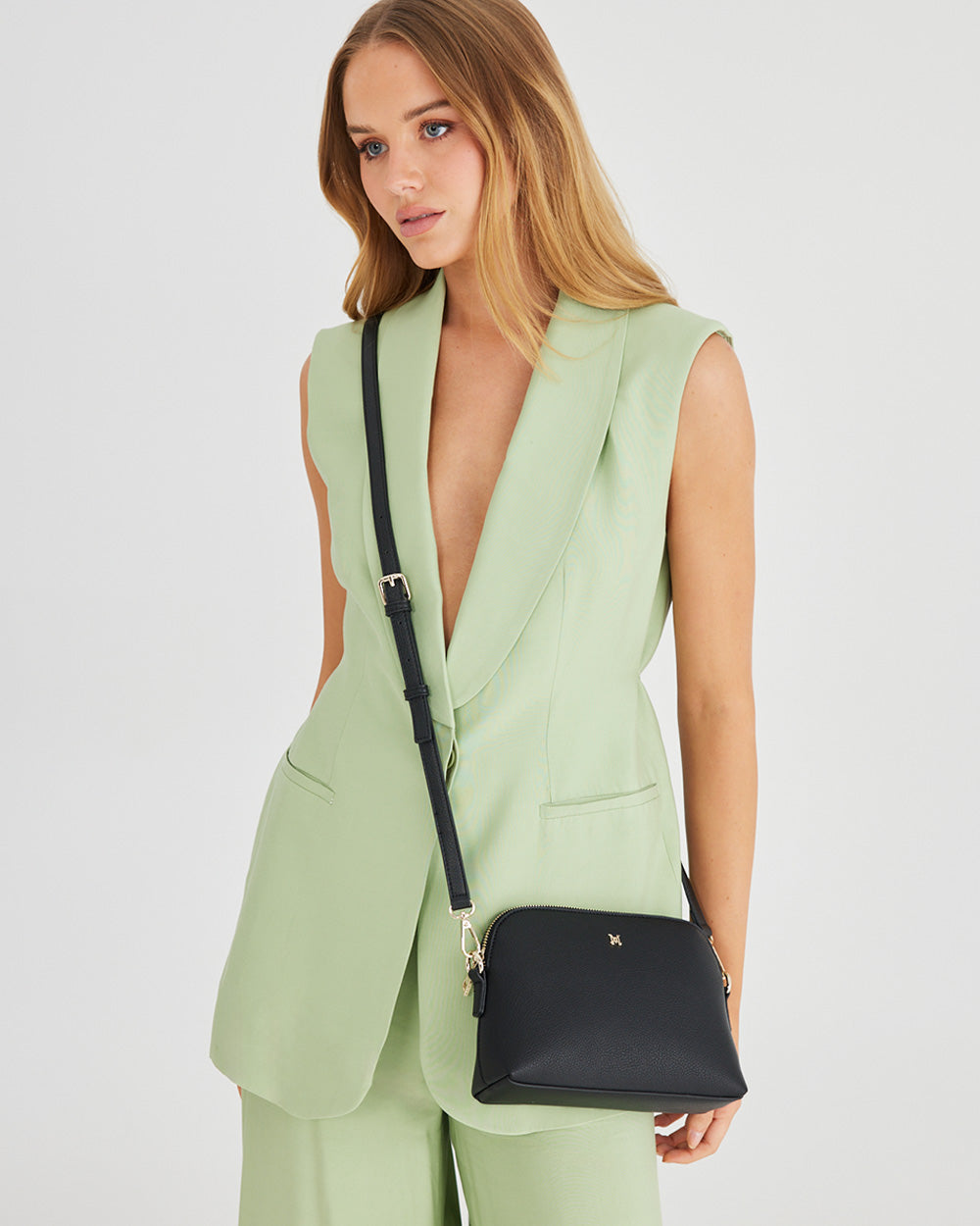 Sophie Curve Top Crossbody Bag + Stripe Bag Strap-Handbags-PEROZ Accessories
