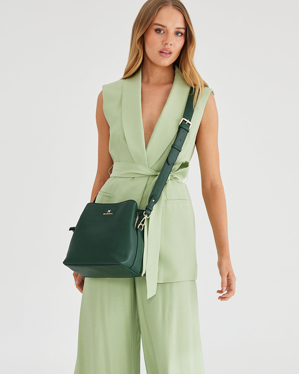 Joanie 3 Compartment Crossbody Bucket Bag-Crossbody Bags-PEROZ Accessories