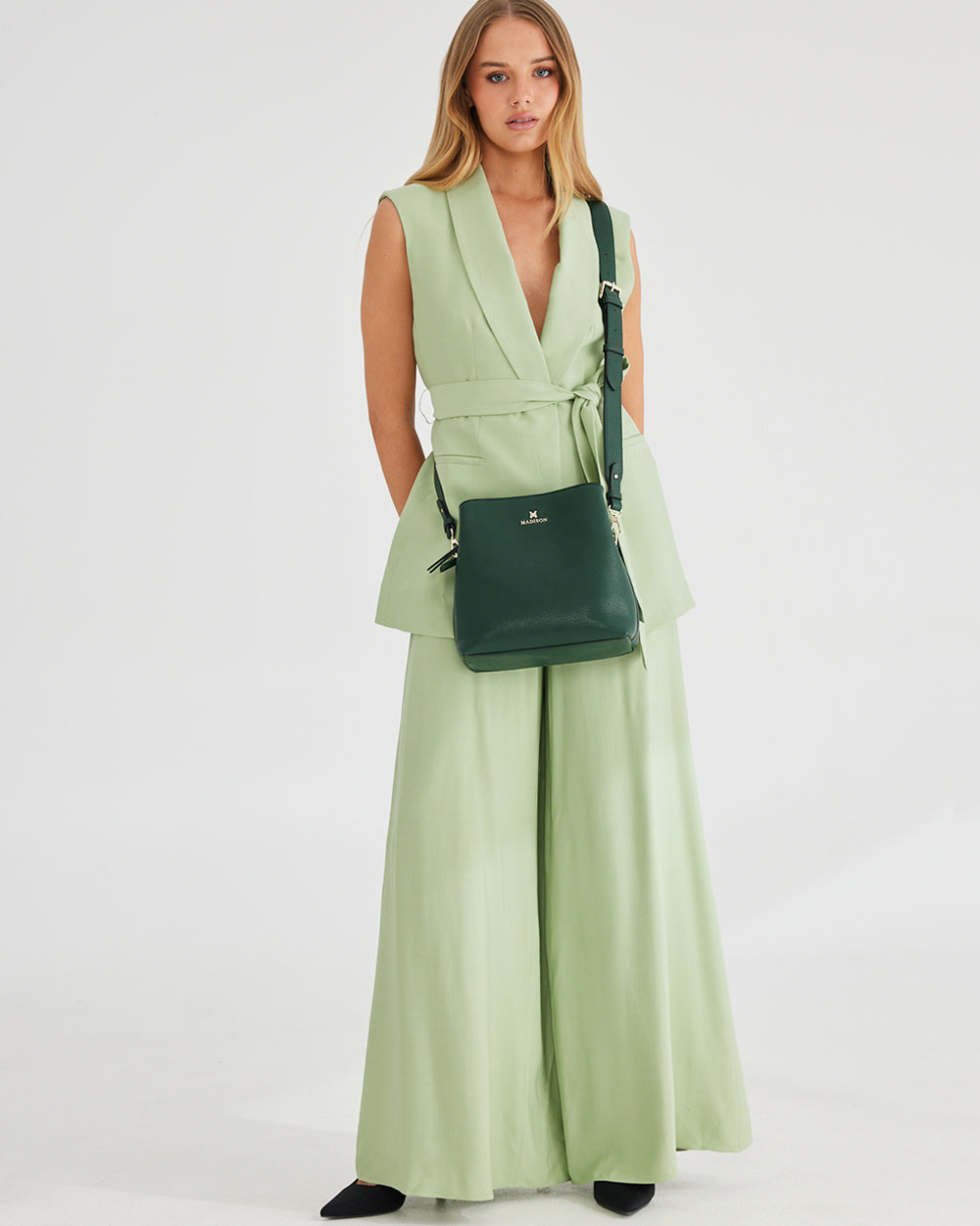 Joanie 3 Compartment Crossbody Bucket Bag-Crossbody Bags-PEROZ Accessories