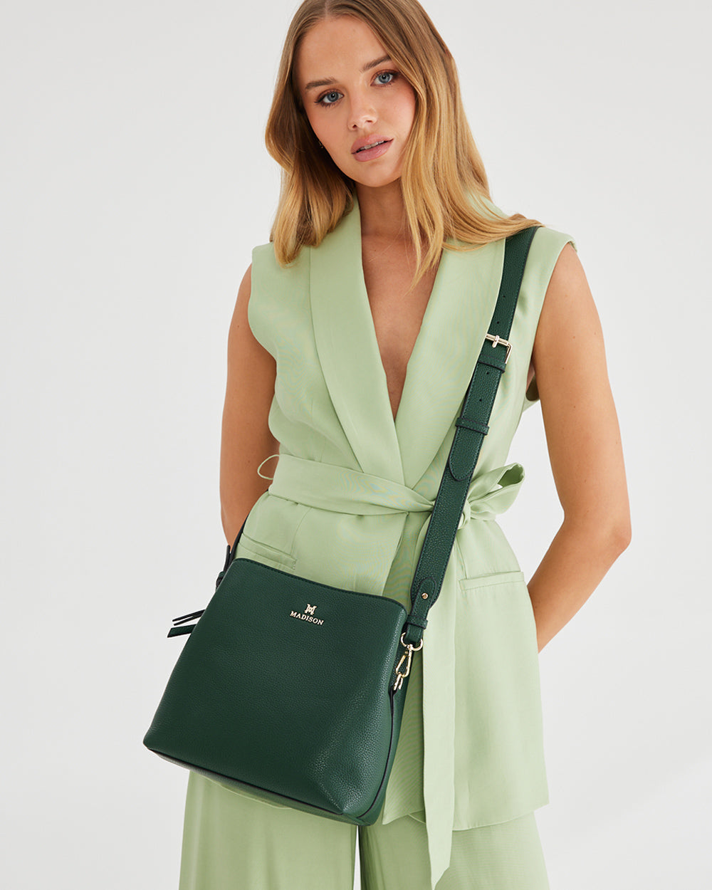 Joanie 3 Compartment Crossbody Bucket Bag-Crossbody Bags-PEROZ Accessories