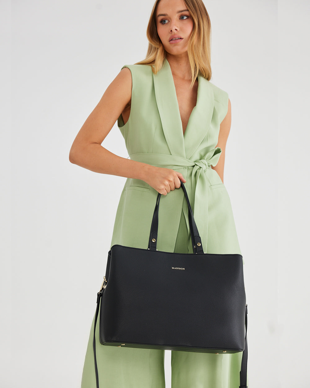 Kate Laptop Tote Work Bag With Crossbody Strap-Tote Bags-PEROZ Accessories